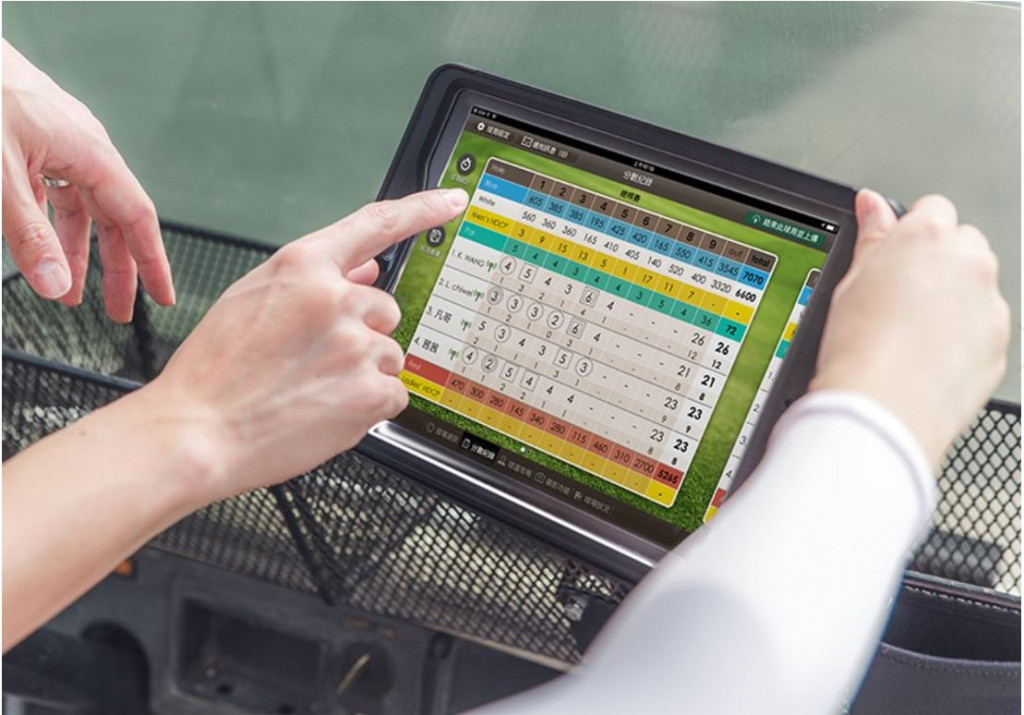 The golf cart tablet has made its debut in Japan's golf market, installed at Fukuoka Century Golf Club.