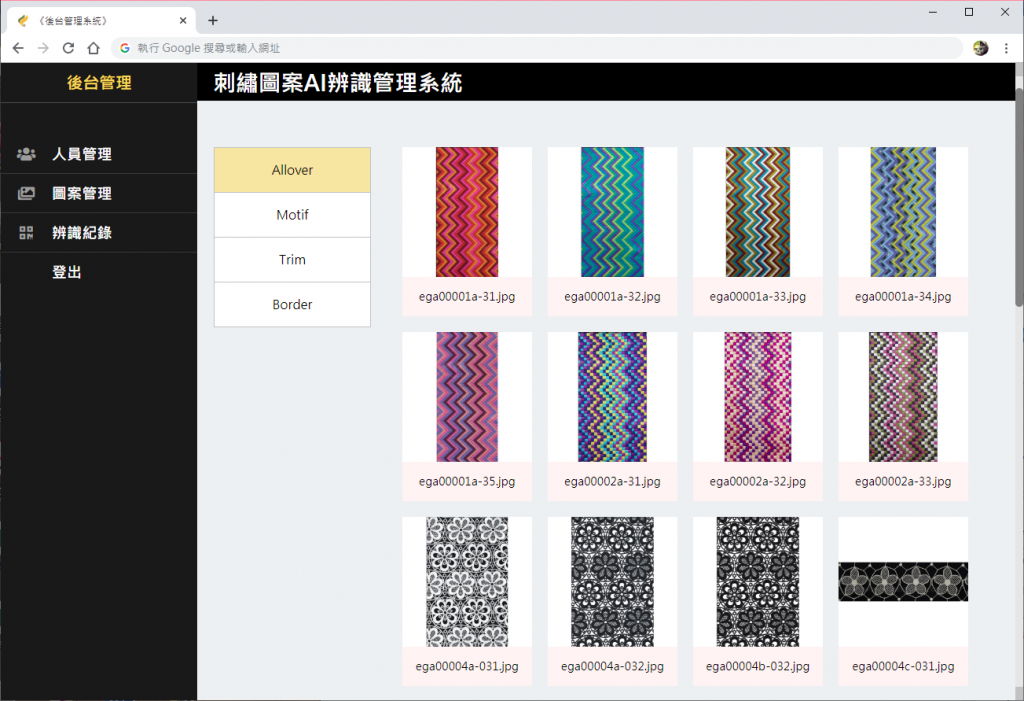 Schematic diagram of embroidery pattern AI recognition management system