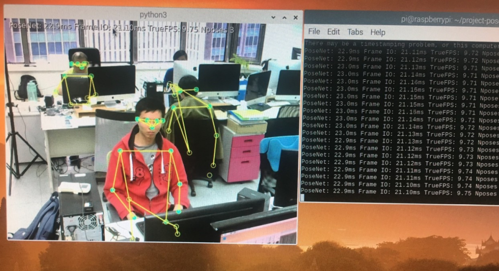 人體姿態辨識在實驗室中的運作狀態